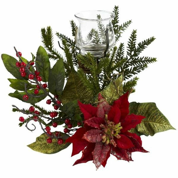 Nearly Natural Poinsettia Candleabrum 4951